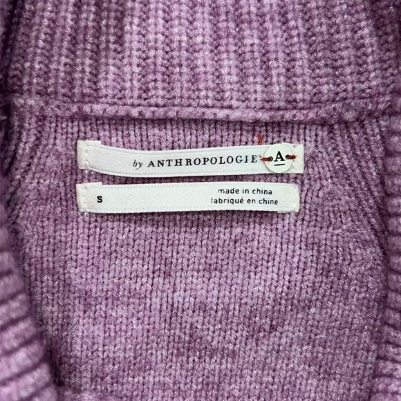 Anthropologie Sweater S Turtleneck Curved Hem Lavender Purple Cozy Stretchy Boho - Picture 8 of 9